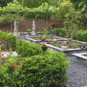 Achtertuin met tuinhuis